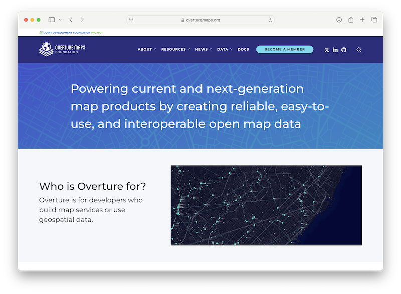Overture Maps Homepage